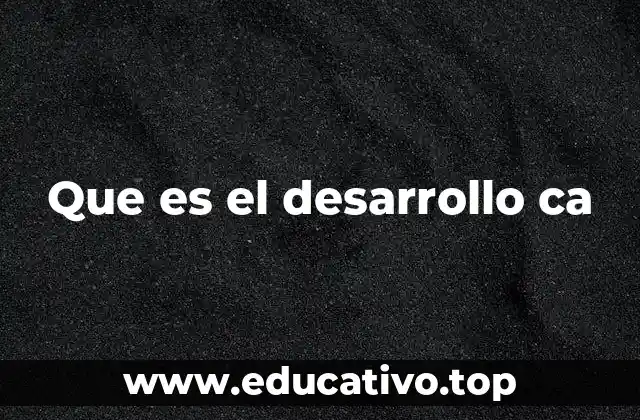 Que es el desarrollo ca