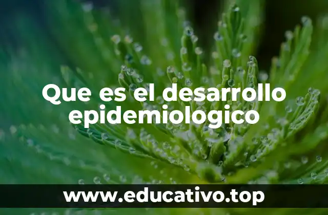 Que es el desarrollo epidemiologico
