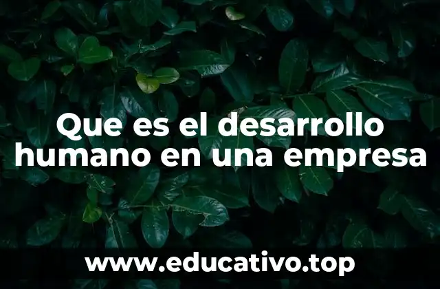 Que es el desarrollo humano en una empresa