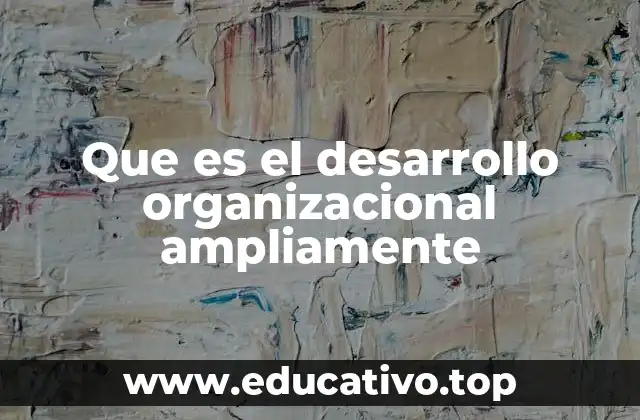 Que es el desarrollo organizacional ampliamente