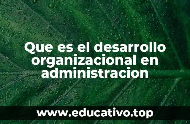 Que es el desarrollo organizacional en administracion
