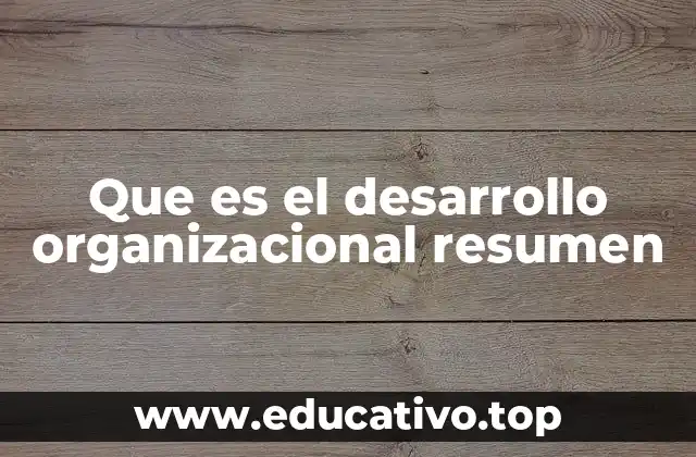 Que es el desarrollo organizacional resumen