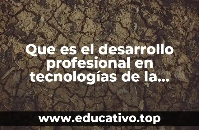 Que es el desarrollo profesional en tecnologías de la información