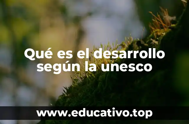 Qué es el desarrollo según la unesco