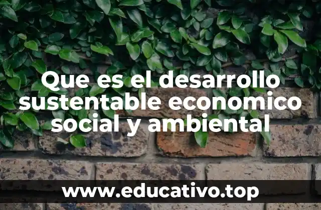 Que es el desarrollo sustentable economico social y ambiental