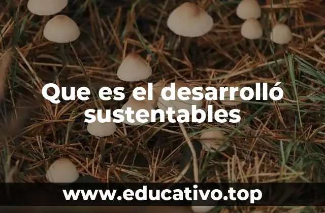 Que es el desarrolló sustentables