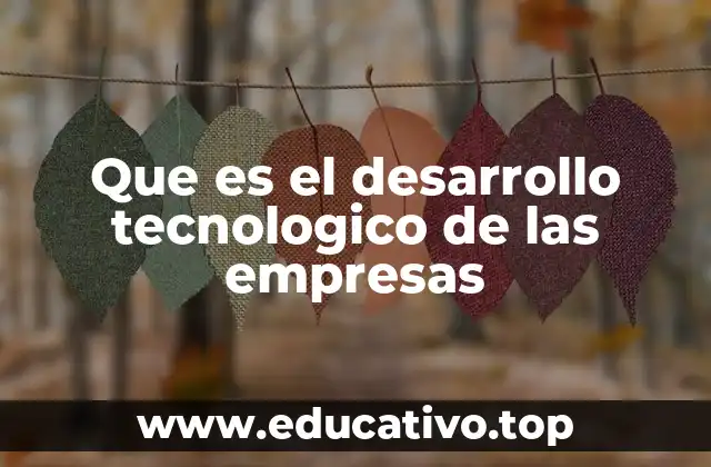 Que es el desarrollo tecnologico de las empresas