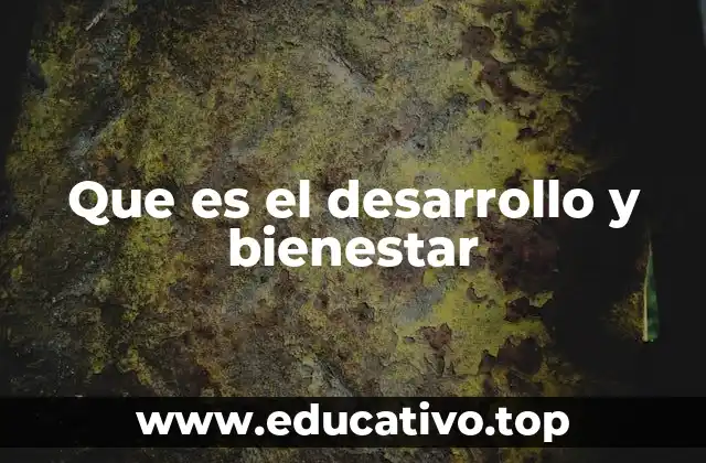 Que es el desarrollo y bienestar