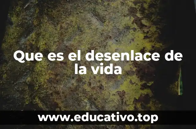 Que es el desenlace de la vida