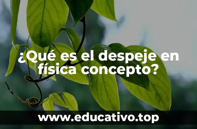¿Qué es el despeje en física concepto?