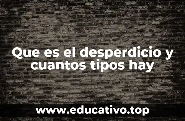 Que es el desperdicio y cuantos tipos hay