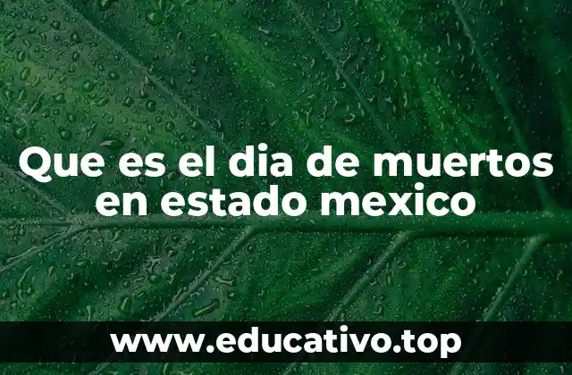 Que es el dia de muertos en estado mexico