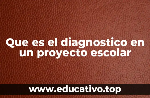 Que es el diagnostico en un proyecto escolar