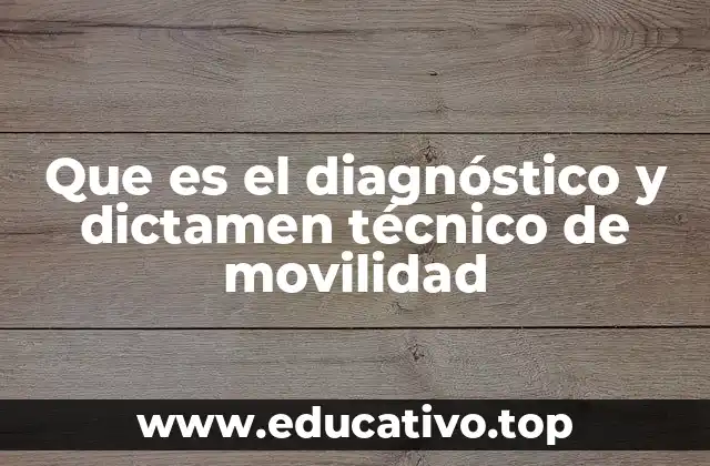 Que es el diagnóstico y dictamen técnico de movilidad