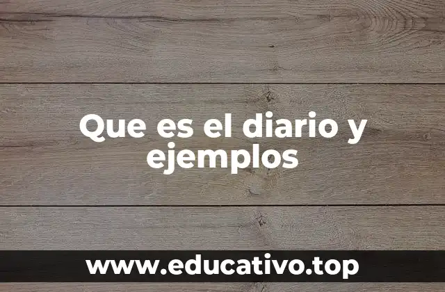 Que es el diario y ejemplos