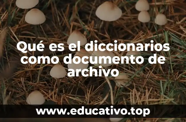 Qué es el diccionarios como documento de archivo