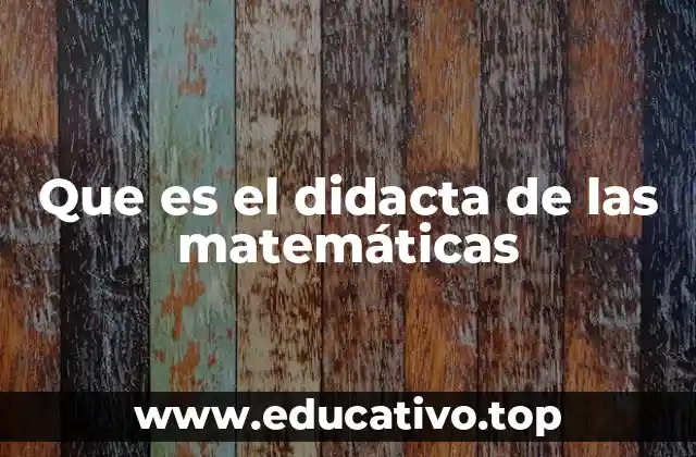 Que es el didacta de las matemáticas