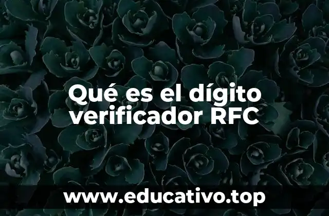 Qué es el dígito verificador RFC