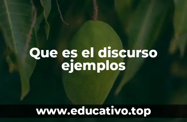 Que es el discurso ejemplos