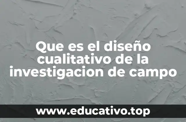 Que es el diseño cualitativo de la investigacion de campo