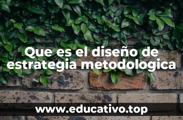 Que es el diseño de estrategia metodologica