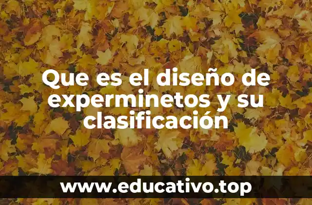 Que es el diseño de experminetos y su clasificación