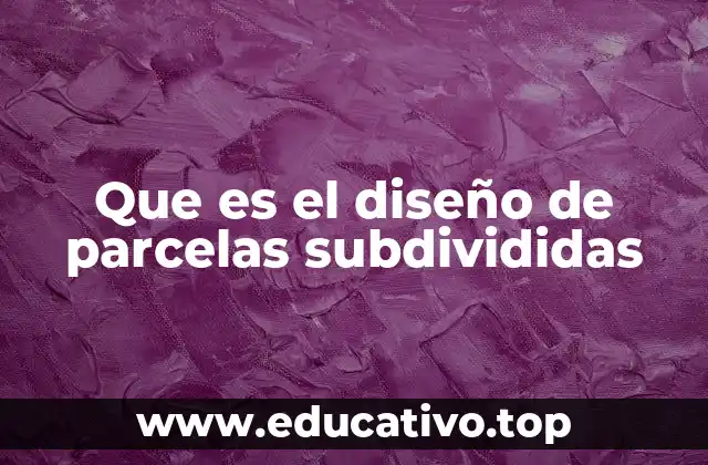 Que es el diseño de parcelas subdivididas