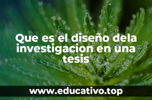 Que es el diseño dela investigacion en una tesis