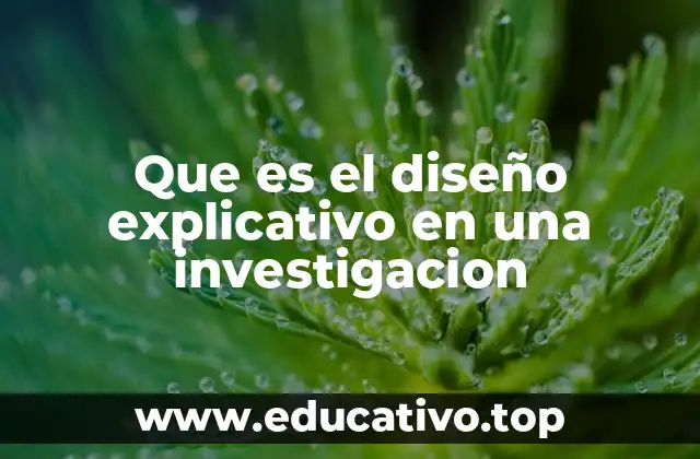 Que es el diseño explicativo en una investigacion