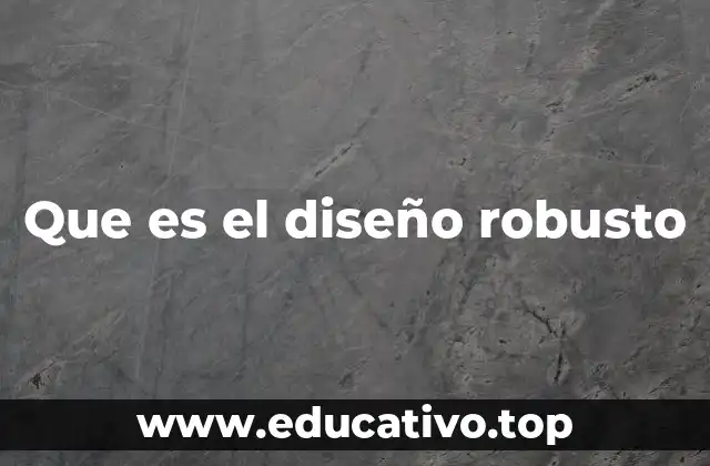 Que es el diseño robusto