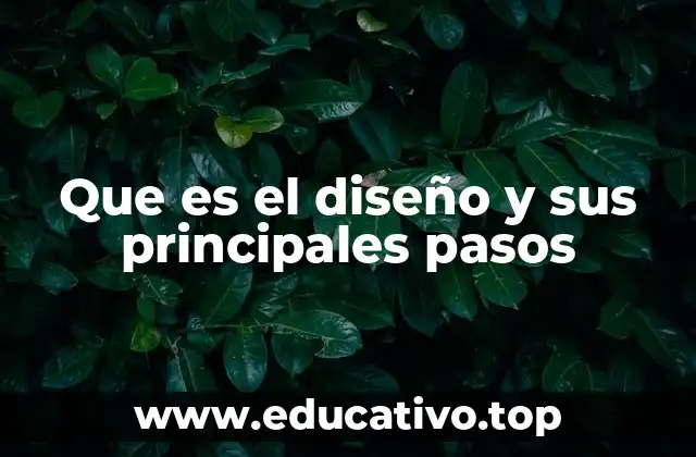 Que es el diseño y sus principales pasos