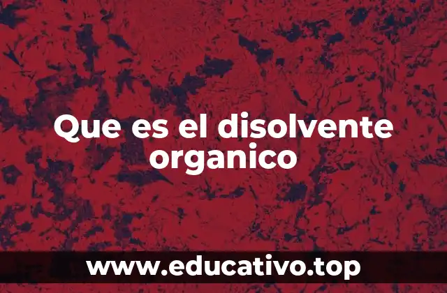 Que es el disolvente organico