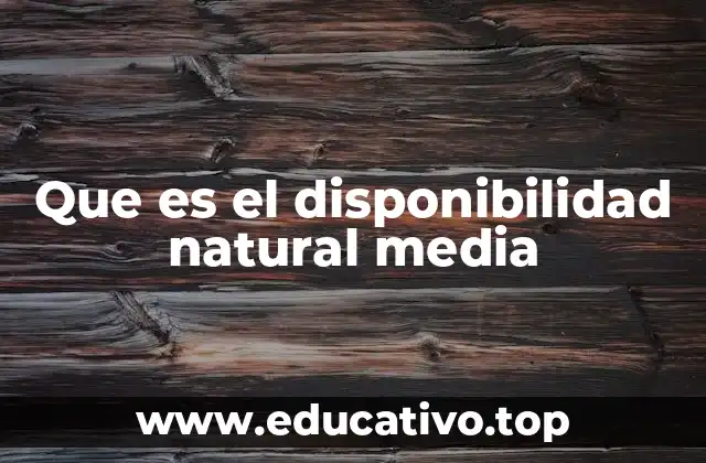 Que es el disponibilidad natural media