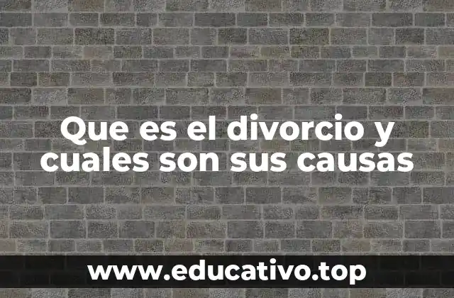 Que es el divorcio y cuales son sus causas