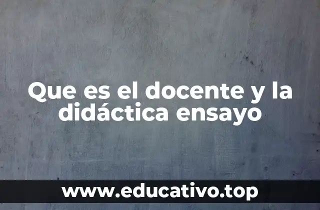 Que es el docente y la didáctica ensayo