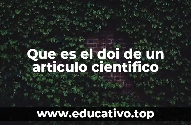 Que es el doi de un articulo cientifico
