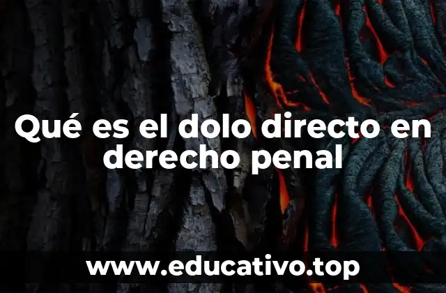Qué es el dolo directo en derecho penal