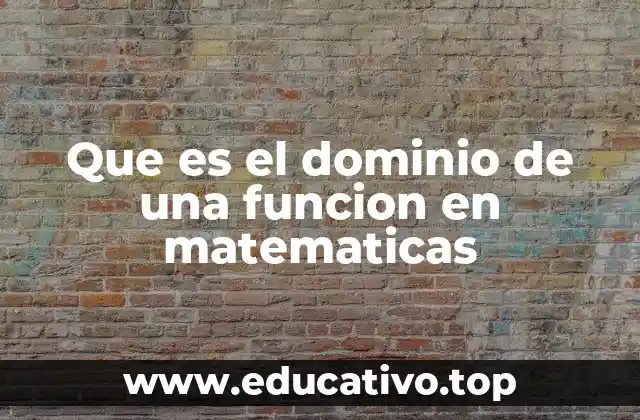 Que es el dominio de una funcion en matematicas