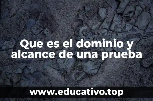 Que es el dominio y alcance de una prueba