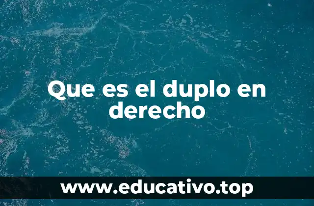 Que es el duplo en derecho