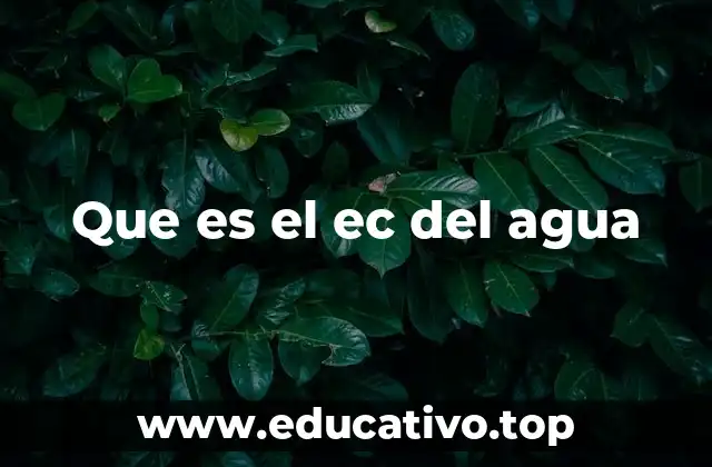 Que es el ec del agua