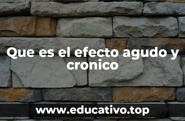Que es el efecto agudo y cronico