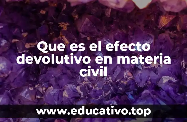Que es el efecto devolutivo en materia civil