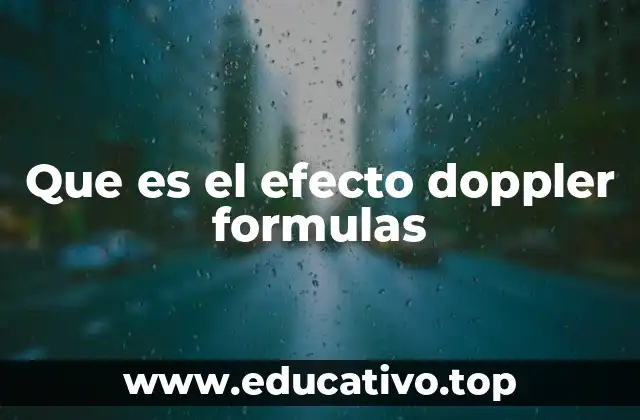 Que es el efecto doppler formulas