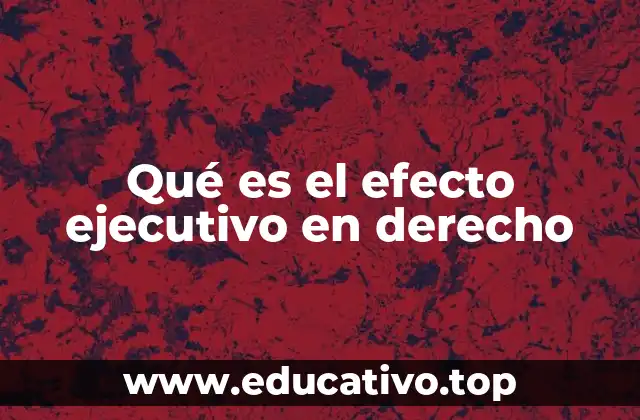 Qué es el efecto ejecutivo en derecho