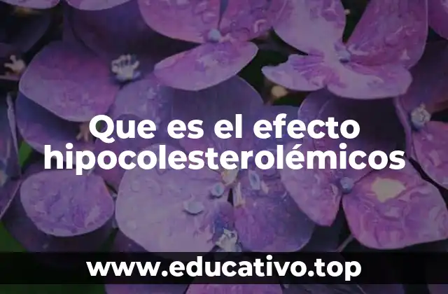Que es el efecto hipocolesterolémicos
