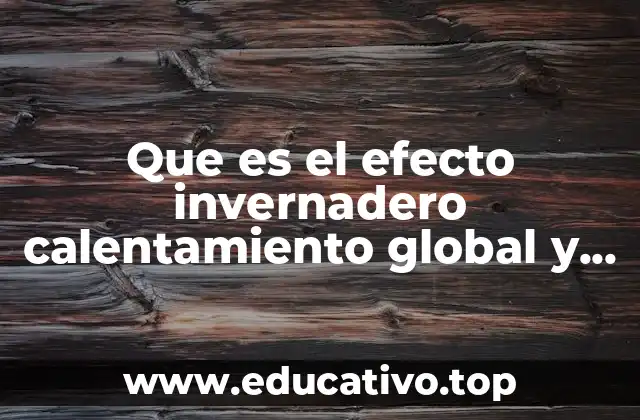 Que es el efecto invernadero calentamiento global y cambio climatico