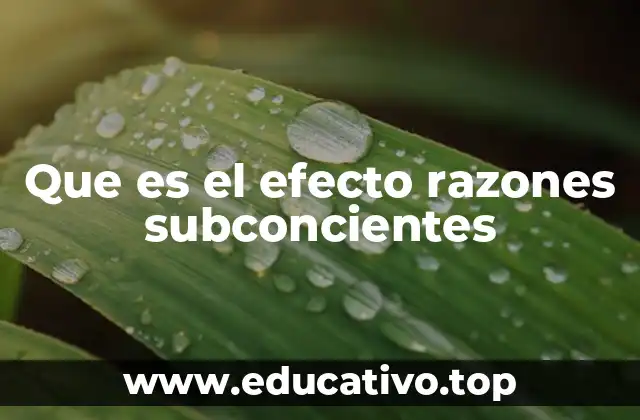 Que es el efecto razones subconcientes