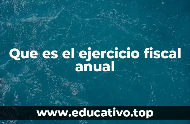 Que es el ejercicio fiscal anual