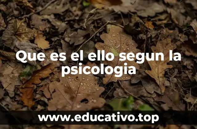 Que es el ello segun la psicologia